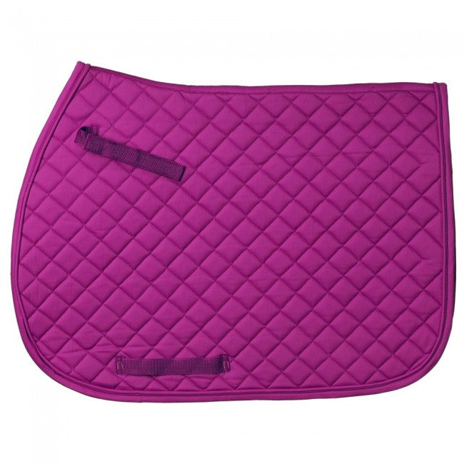 Raspberry JT International Quilted Square English Saddle Pad All Purpose Pads JT International