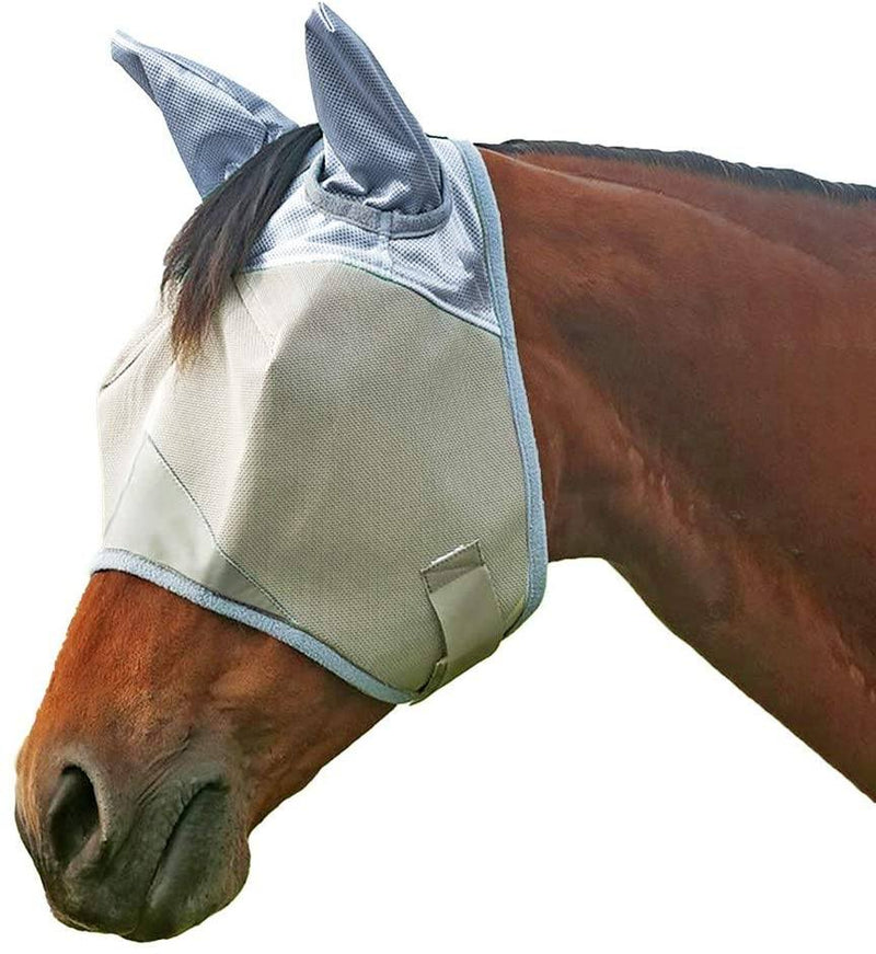 Shires Fine Mesh Fly Mask with Ears-Exclusive Colors Fly Masks Shires Cob Light Blue 
