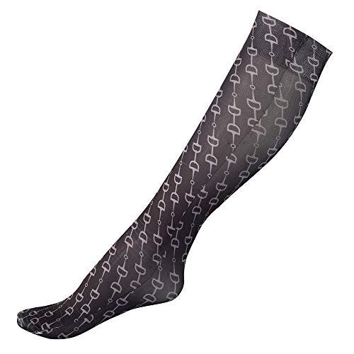 Horze Amira Thin Printed Socks Socks Horze Black/Steel Grey Adult 