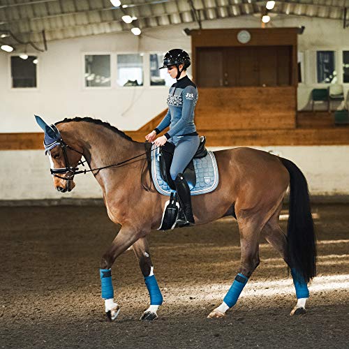 Girl Riding horse with B Vertigo Lexington Dressage Saddle Pad