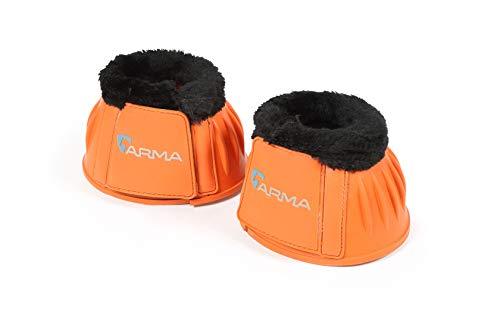Shires OverReach Boots with Fleece Trim Bell Boots Shires Equestrian Orange Pony 