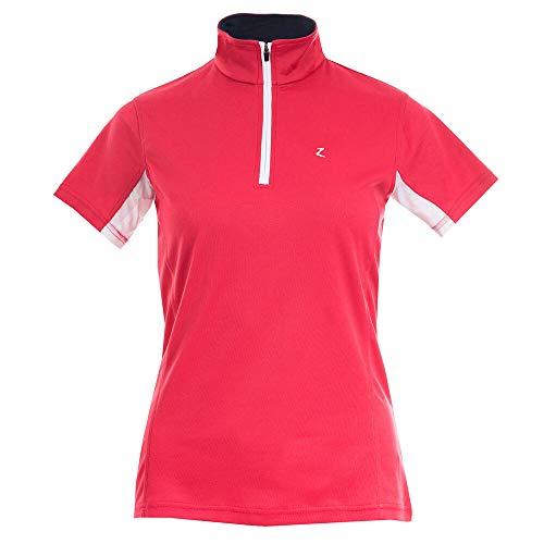 Horze Women's Trista Sun Shirt - Short Sleeve Technical Shirts Horze Rasperry Pink/Peacoat Dark Blue US 12 (EU 42) 