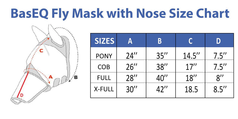 BasEQ Fly Mask with Nose Fly Masks One Stop Equine Shop 