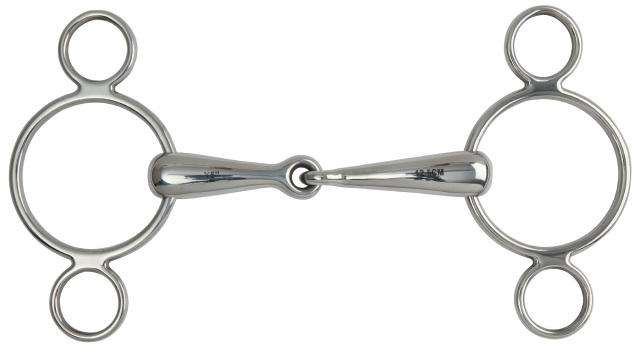 Shires Hollow Mouth Two Ring Gag English Horse Bits Shires 4.5 Stainless Steel 