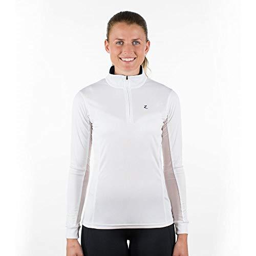 Horze Women's Trista Technical Sun Shirt - Long Sleeve Technical Shirts Horze White/Indigo Blue US 12 (EU 42) 