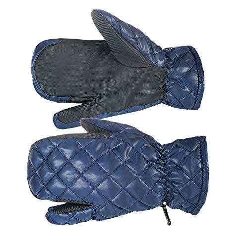 Horze Ladies Three Finger Mittens - Quilted Gloves Horze Dark Blue 6 