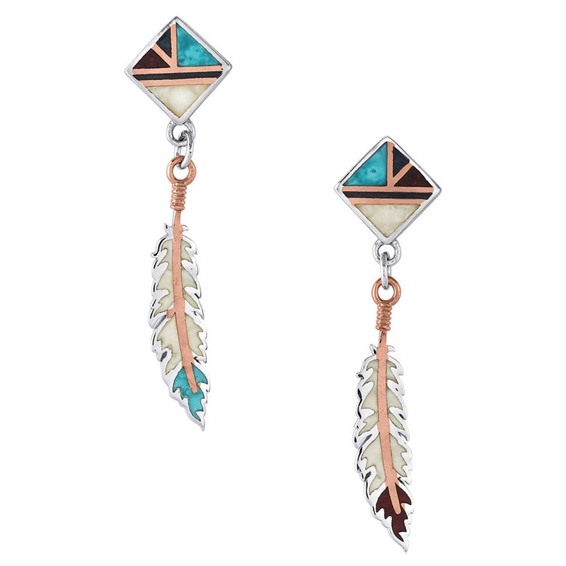 American Legends Feather Earrings Jewelry Montana Silversmith 