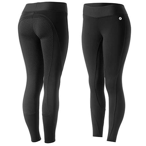 Black Horze Women's Active Winter Full Seat Tights - Silicone Grip Front & Back