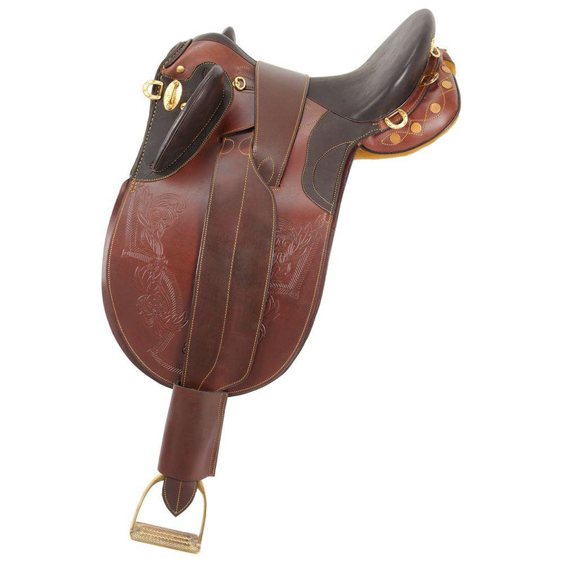 Brown Australian Outrider Collection Stock Poly Saddle without Horn Australian Tack