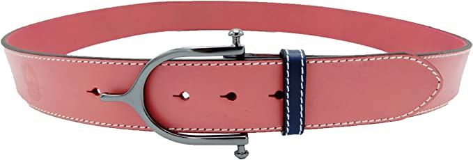 LILO Collections Inglesa 1.25" Spur Leather Belt Belts Lilo Belts 28 Pink/Navy/Gun Metal 