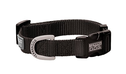 Black Medium Terrain D.O.G. Nylon Adjustable Snap-N-Go Dog Collar Dog Collars and Leashes