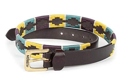 Shires Adults Drover Polo Belt Belts Shires Equestrian Yellow/Dark Green/Purple 70cm 