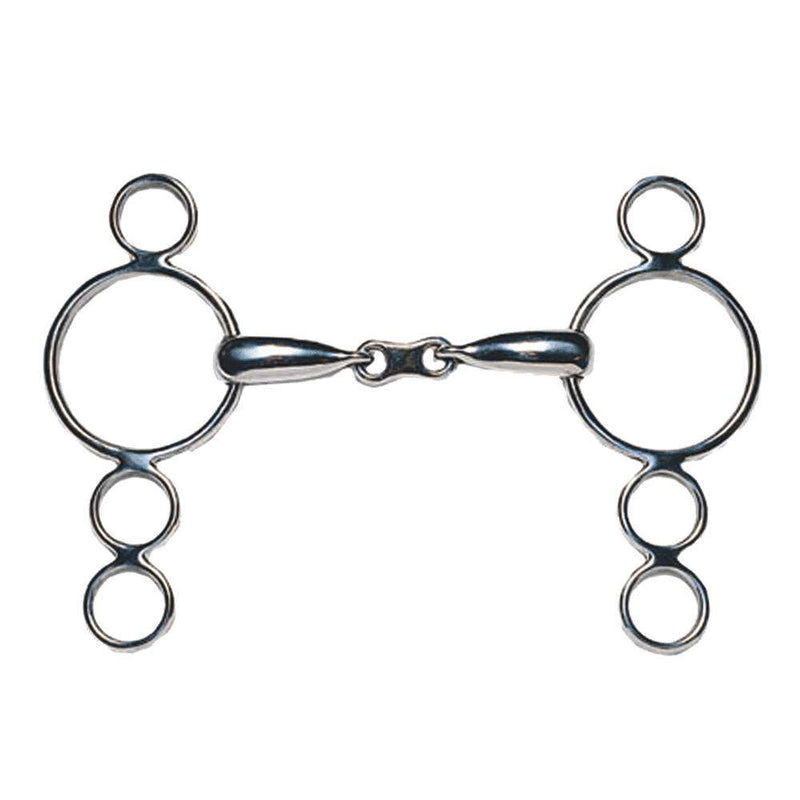 Korsteel Stainless Steel French Link 3 Ring Dutch Gag Bit English Horse Bits