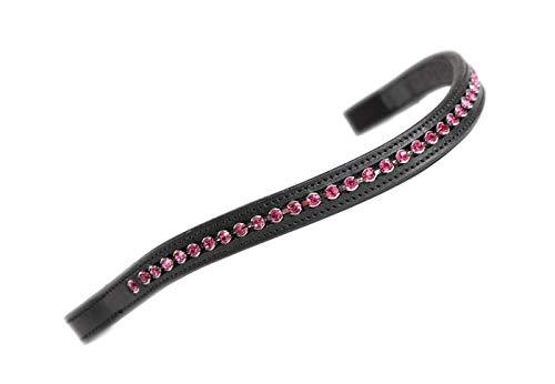 Shires Aviemore Large Diamante Browband English Bridle Accessories Shires Equestrian Black/Pink Pony 