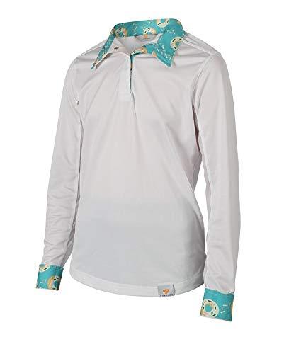 Shires Aubrion Ladies Equestrian Shirt Show Shirts Shires Equestrian Turquoise Dot X-Small 