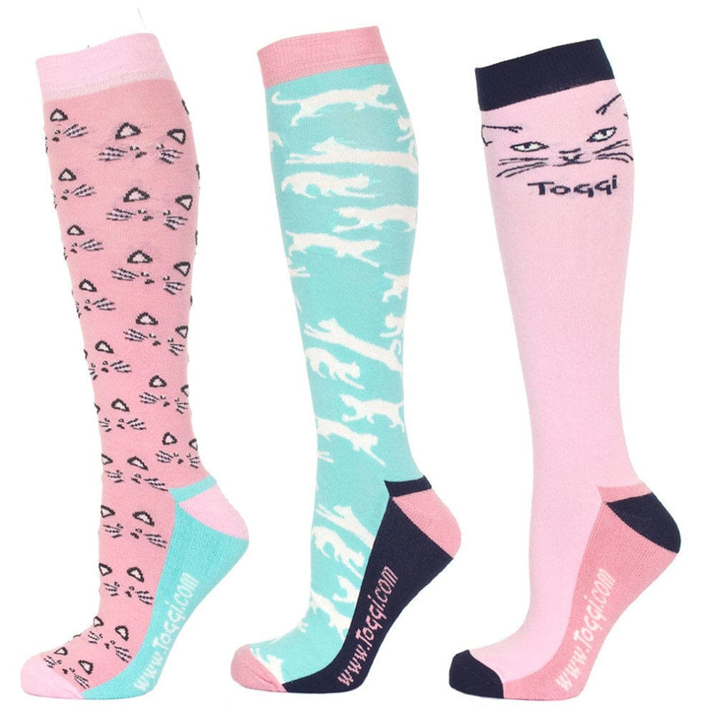 Toggi Inga Ladies Socks Cat Design 3 Pack Socks Toggi Blossom One Size 