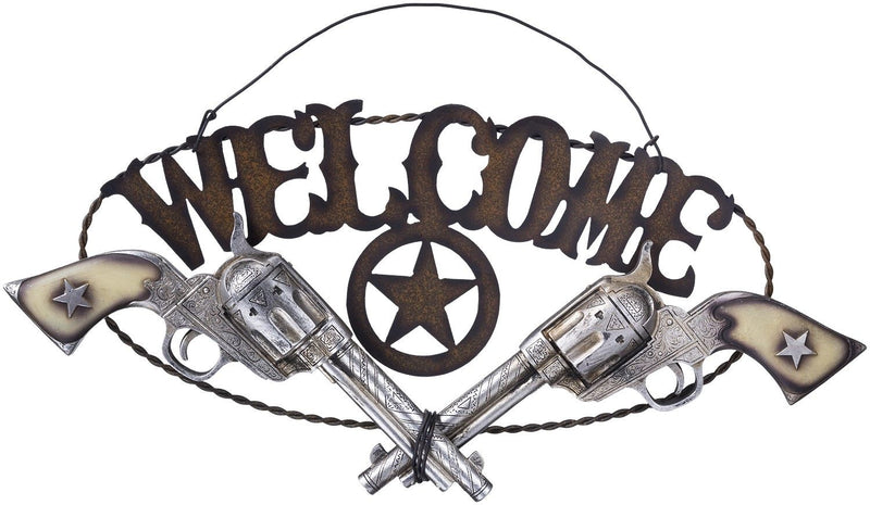 Pistols Welcome Sign Decor JT International 