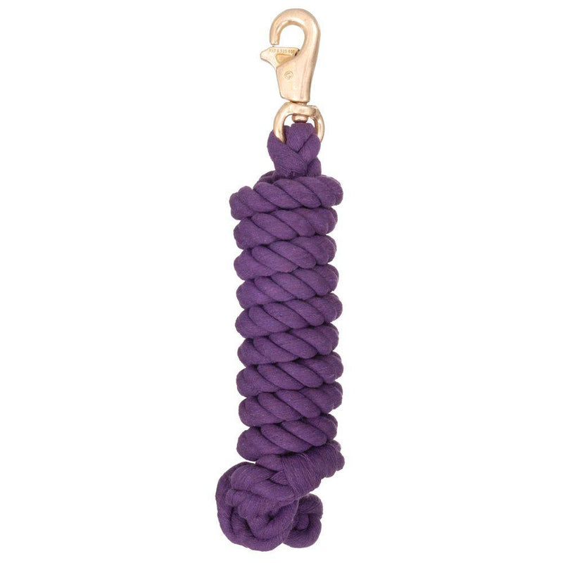 Tough 1 Braided Cotton Lead with Trigger Bull Snap, Purple, 8 1/2' Leads JT International 