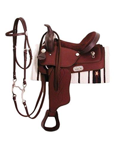 King Series Synthetic Pony Saddle Package Saddles JT International Brown 14" 