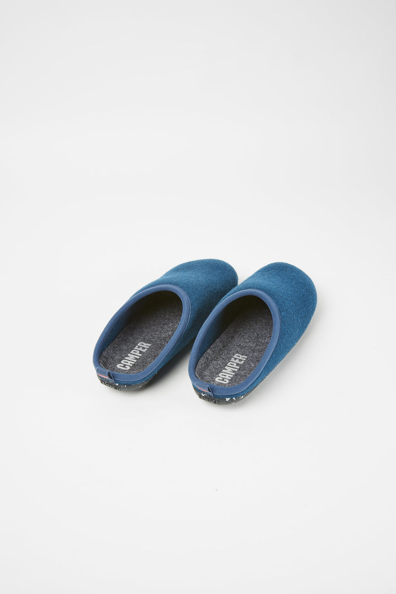 Back View of Blue Camper Men's Wabi Wool/Recycled PET Slippers
