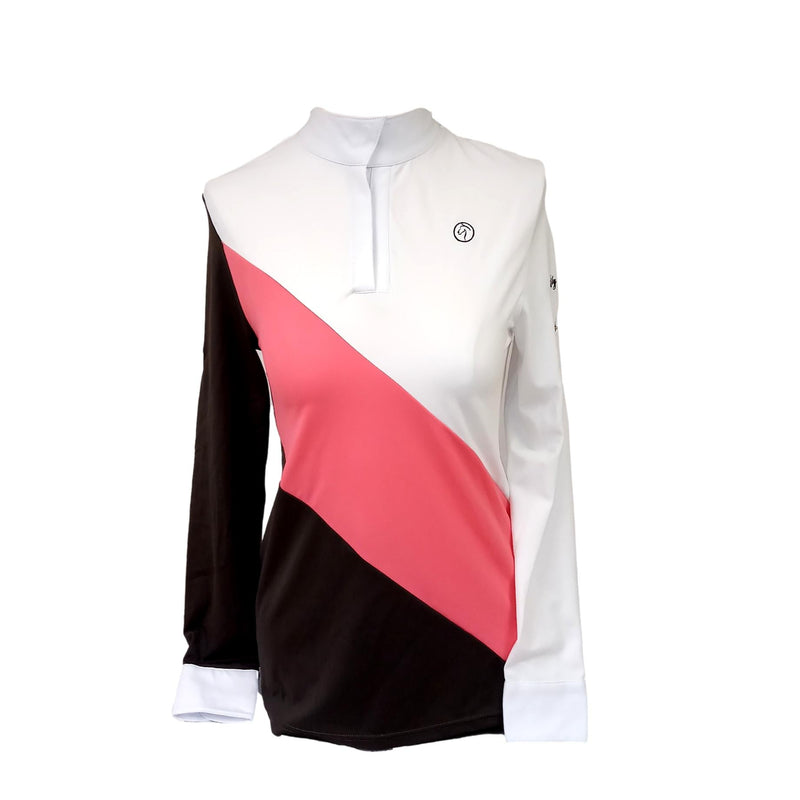 Kathryn Lily Pro Air Adult Competition Shirt Short Sleeve English Show Shirts Kathryn Lily Carolina Pink/Brown Small 