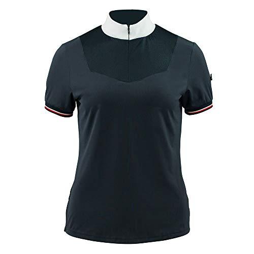 Horze Women's Taylor Technical Shirt - Convertible Collar Short Sleeve English Show Shirts Horze Dark Navy US 8 (EU 38) 