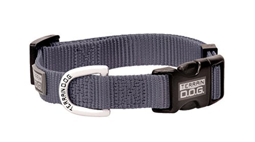 Dark Grey Small Terrain D.O.G. Nylon Adjustable Snap-N-Go Dog Collar Dog Collars and Leashes