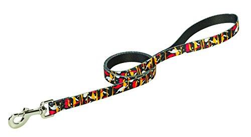 Camo Red/Black Weaver Leather Patterned Dog Leash Dog Collars and Leashes Large 6'