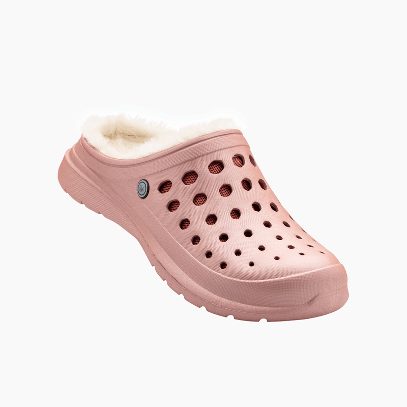 Rose Gold/Natural Joybees Women's Cozy Lined Clog Front