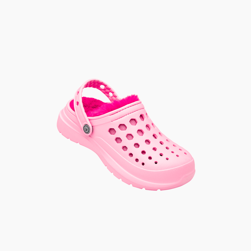 Soft Pink/Sporty Joybees Kids' Cozy Lined Clog Front