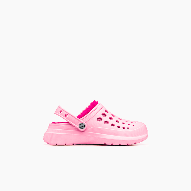 Soft Pink/Sporty Joybees Kids' Cozy Lined Clog Side