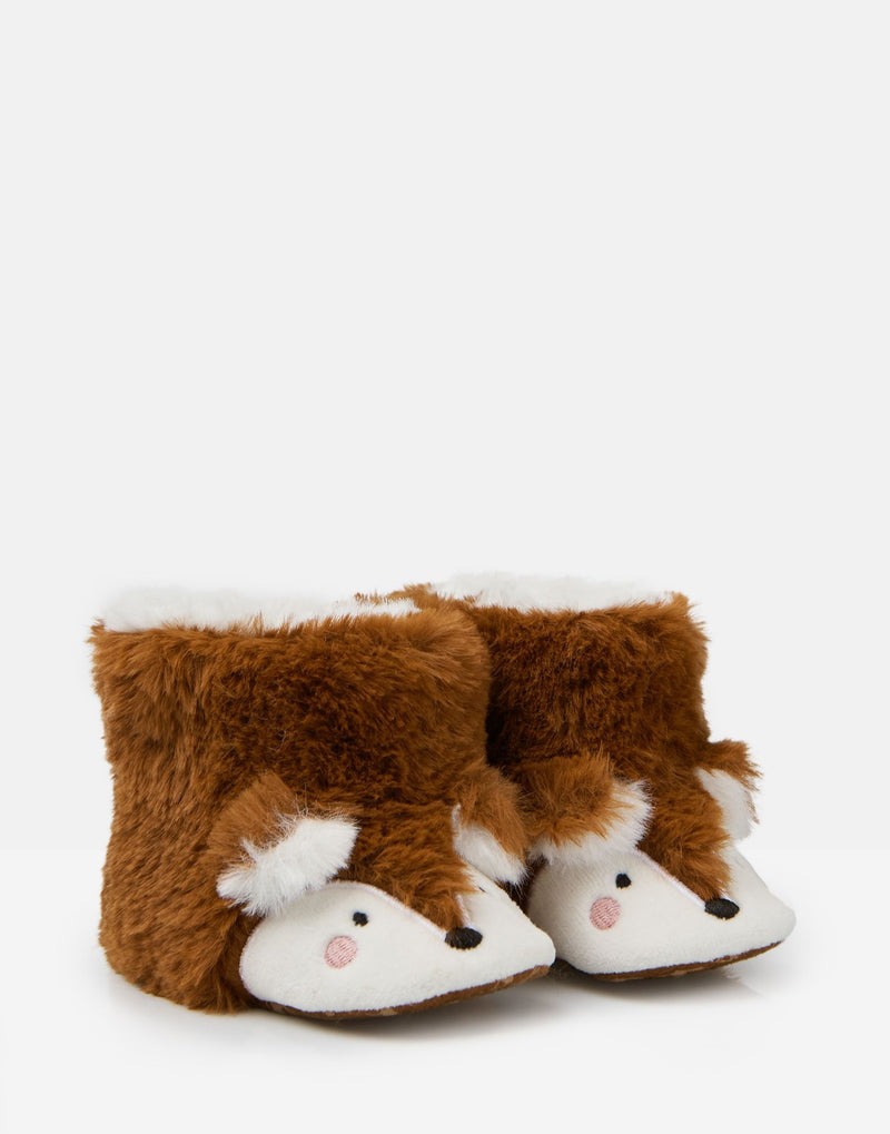 Joules Baby Boy's Petapata Character Booties Slippers Joules 3-6 Light Brown Fox 