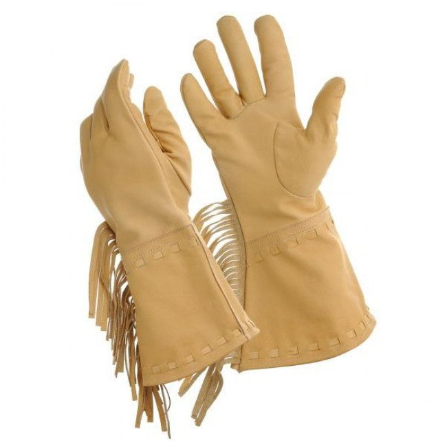 Natural Tan Tough 1 Women's Buck-A-Roo Gloves with Fringe Gloves