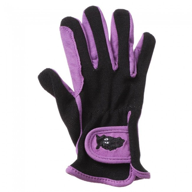 Purple/Black Tough 1 Embroidered Kids Gloves