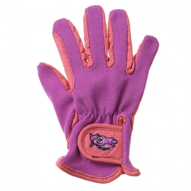 Pink/Purple Tough 1 Embroidered Kids Gloves