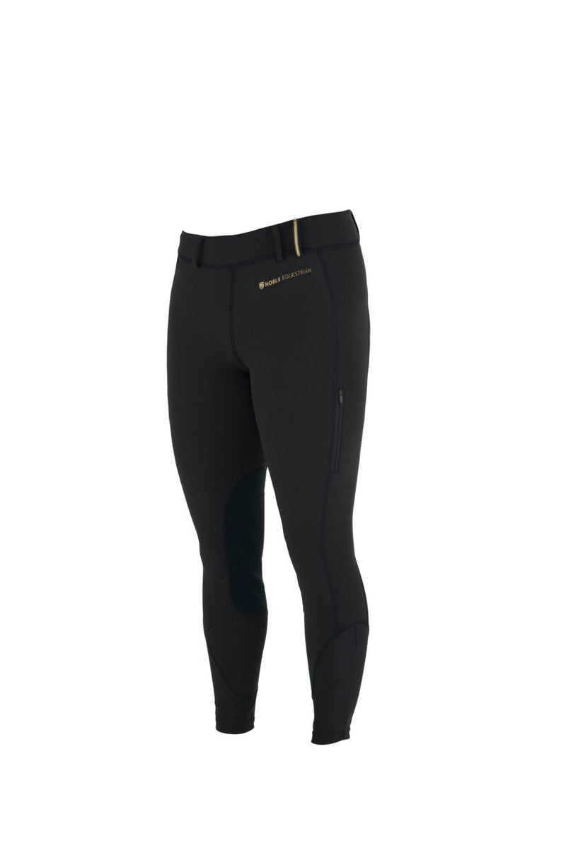 Noble Equestrian Softshell Balance Riding Tight Knee Patch Tights Noble Equestrian XS Black 