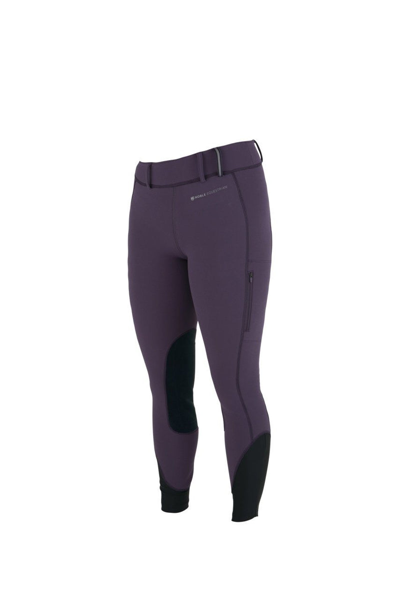 Noble Equestrian Softshell Balance Riding Tight Knee Patch Tights Noble Equestrian XS Grape Royale 