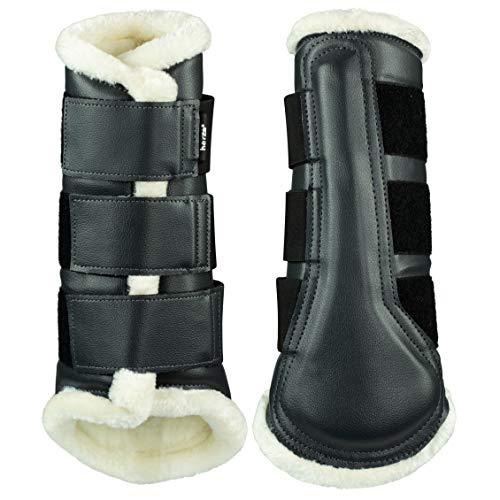 Horze Wilton Brushing Boots - Faux Fur Pile Lining Competition/Exercise Boots Horze Grey Small 