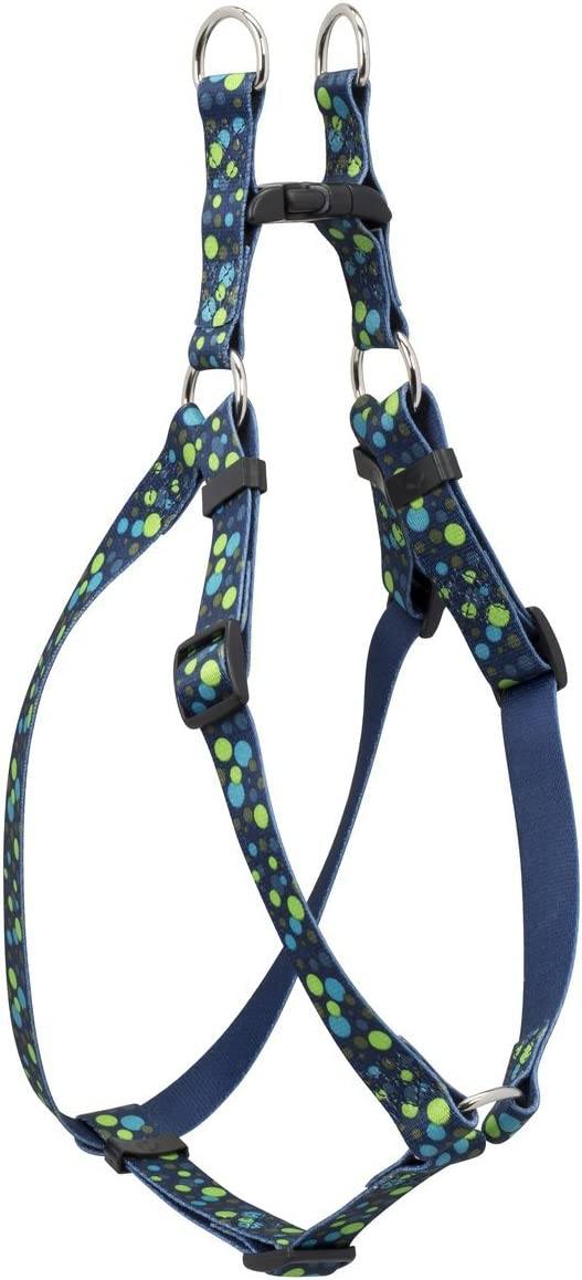 Weaver Leather Bubble Patterned Step-n-Go Harness Dog Collars and Leashes Navy Bubble Large