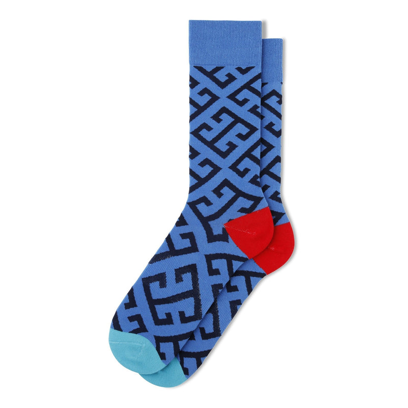 Fun Socks Men's Key Geo Socks Socks Fun Socks Blue/Red 