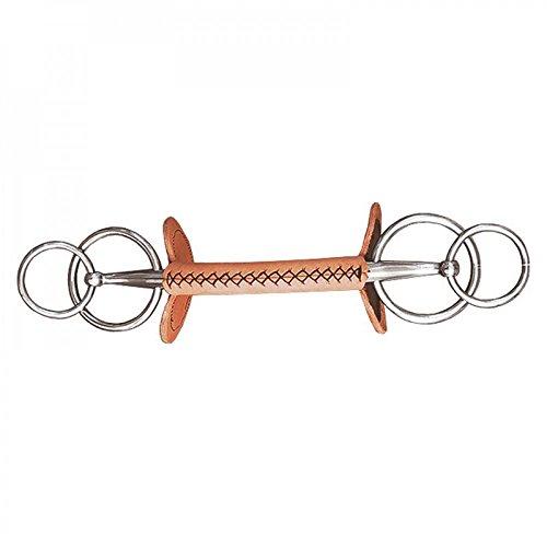 Finntack Leather Covered Mullen Double Ring Driving Bit English Horse Bits Horze 