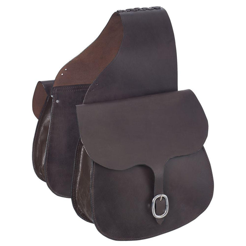 Dark Oil Plain Tough 1 Leather Saddle Bag JT International