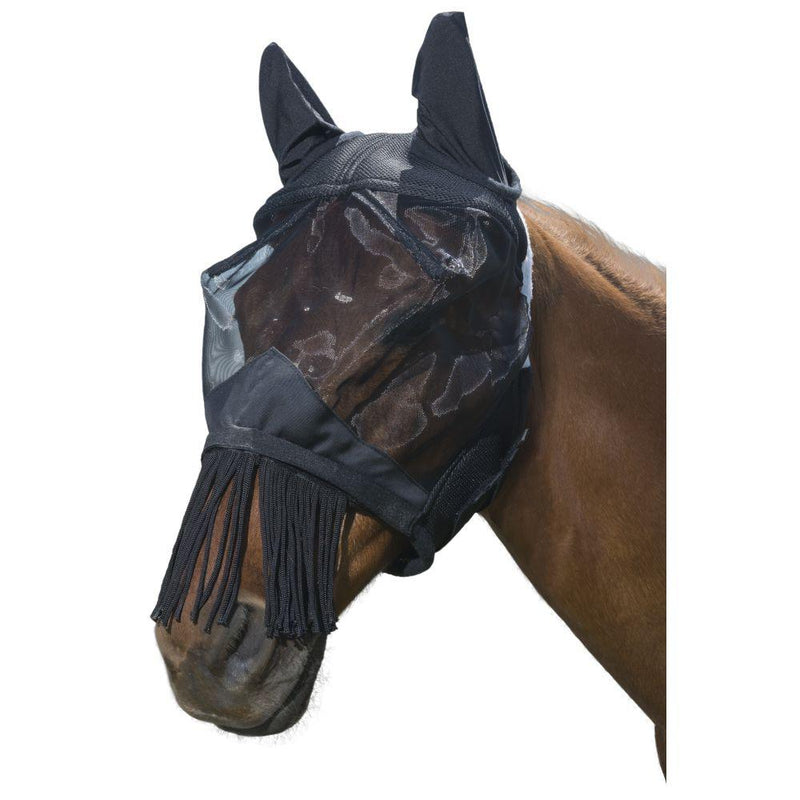 Black Tough 1 Deluxe Comfort Mesh Fly Mask with String Nose