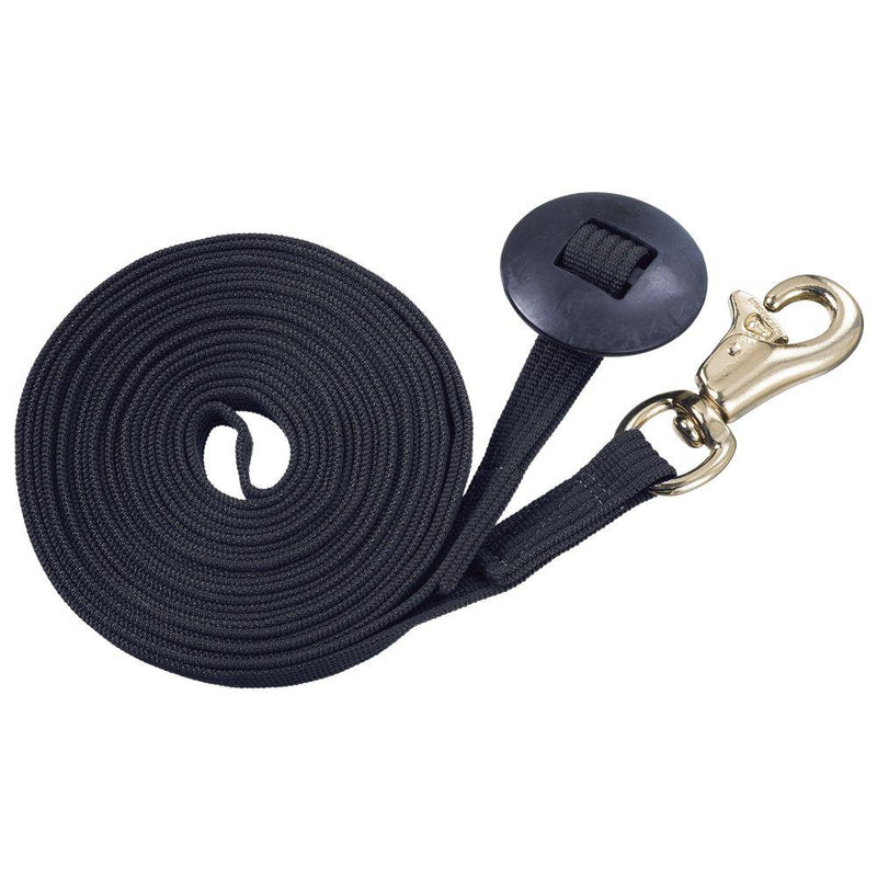 Tough 1 German Cord Cotton Lunge Line with Heavy Snap, Black Lunging Systems JT International 