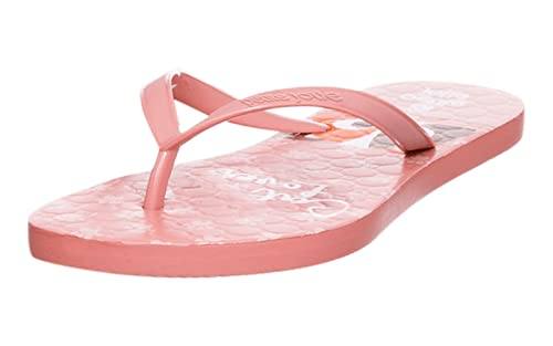 Neon Pink Petite Jolie Recolor Women's Flip Flops with Tote Set