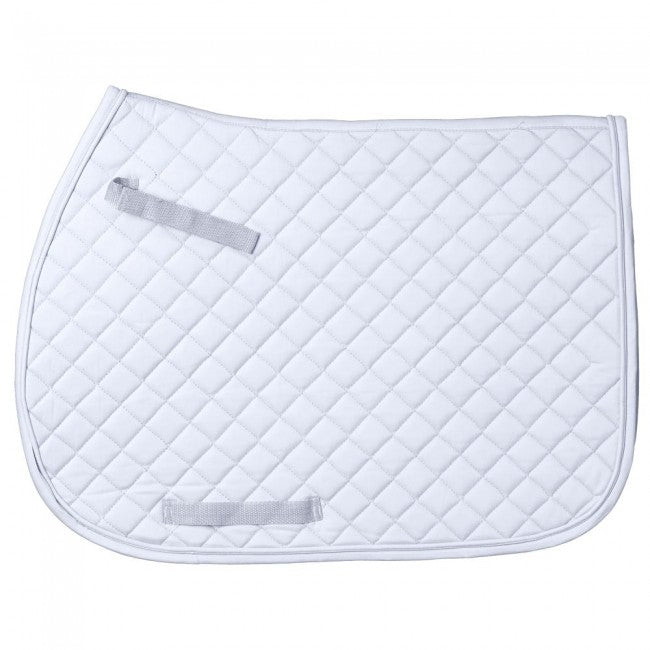 White JT International Quilted Square English Saddle Pad All Purpose Pads JT International