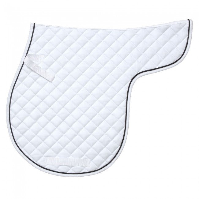 White/Black EquiRoyal Contour Quilted Cotton Comfort Saddle Pad All Purpose Pads JT International