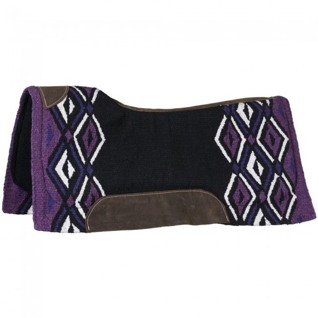 Light Purple/Black/Dark Purple/White Tough 1 Lakota Contour Wool Saddle Pad Western Pads