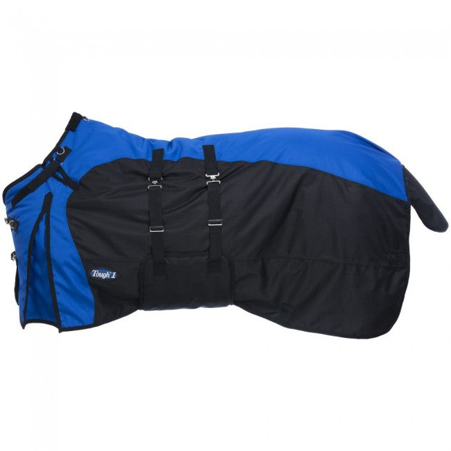 Tough 1 1200D Waterproof Poly Turnout Blanket with Belly Wrap and Snuggit Neck Turnout Blankets Tough 1 Royal Blue 69" 