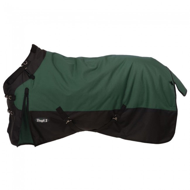 Tough 1 1200D Waterproof Poly Turnout Blanket with Adjustable Snuggit Neck Turnout Blankets Tough 1 Hunter Green 69" 